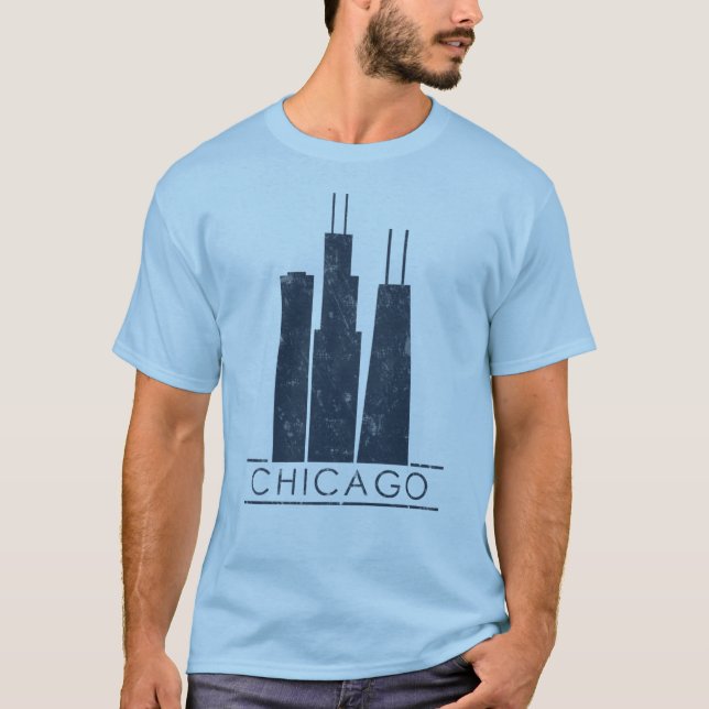Camiseta Chicago - arranha-céus icónicos (Frente)