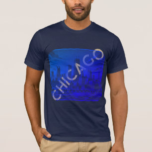 Camiseta Chicago Blue Tan Name Graphic T Shirt
