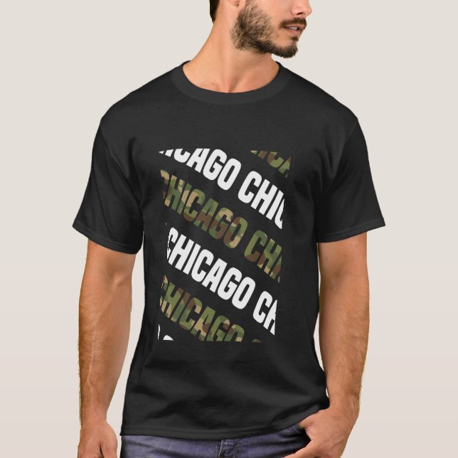 Camiseta Chicago Camo - Camouflage Verde (Frente)