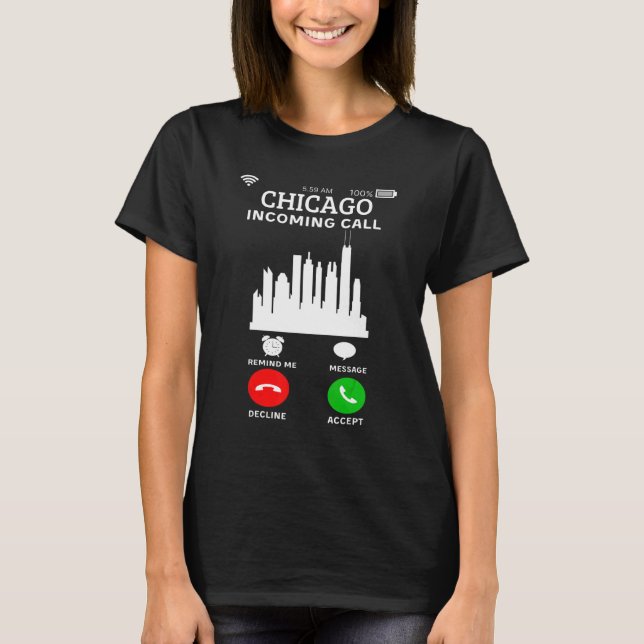 Camiseta Chicago Chamada Chamada Chicago Costume de Illinoi (Frente)