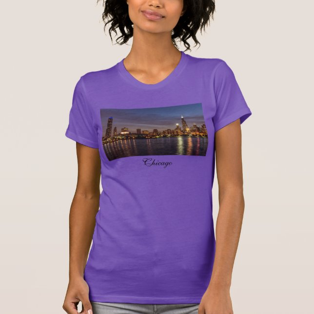 Camiseta Chicago Cityscape Night T-Shirt (Frente)