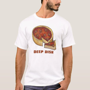 Camiseta Chicago Deep Dish Pepperoni Pizza Foodie Slice