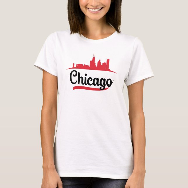 Camiseta Chicago EUA Cidade de Chicago Cityscape Skyline Fu (Frente)