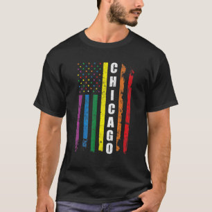 Camiseta Chicago EUA Flag Rainbow Gay Lgbt Pride Mo