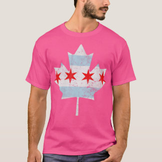 Camiseta Chicago Flag Canadian Maple Leaf Canada