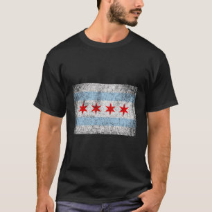 Camiseta Chicago Flag Vintage Style Primavera em Dificuldad