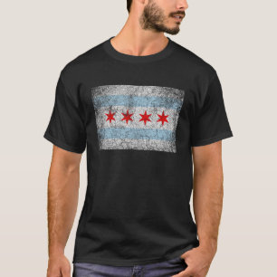 Camiseta Chicago Flag Vintage Style Primavera em Dificuldad