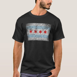 Camiseta Chicago Flag Vintage Style Primavera em Dificuldad