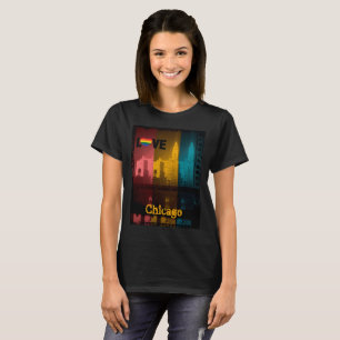 Camiseta Chicago Gay Lesbian Interest Rainbow Wrigley bldg