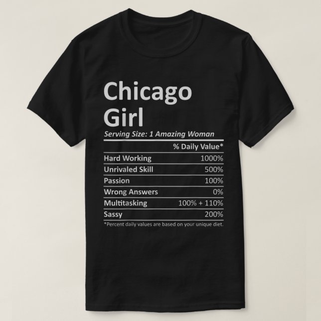 Camiseta CHICAGO GIRL IL ILLINOIS Funny City Home Roots EUA (Frente do Design)
