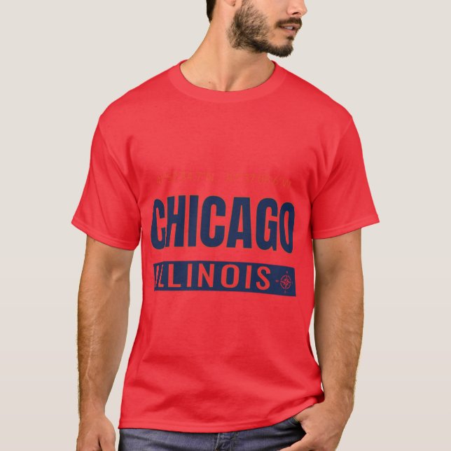 Camiseta Chicago GPS Coordinates Chi-Town Windy City Souths (Frente)
