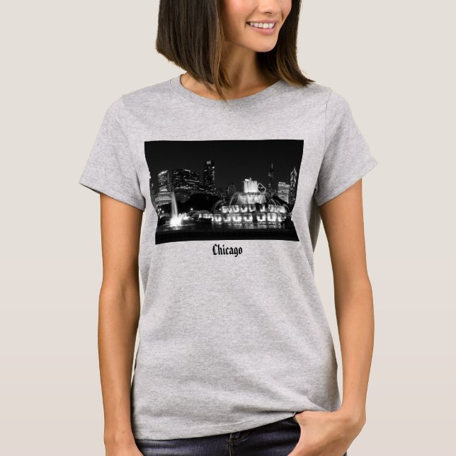 Camiseta Chicago Grant Park Preto e Branco (Frente)
