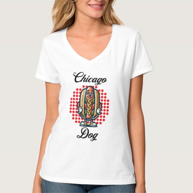 Camiseta Chicago Hot dog Retro Pop Art (Frente)