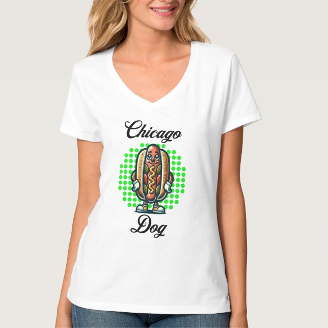 Camiseta Chicago Hot dog Retro Pop Art (Frente)
