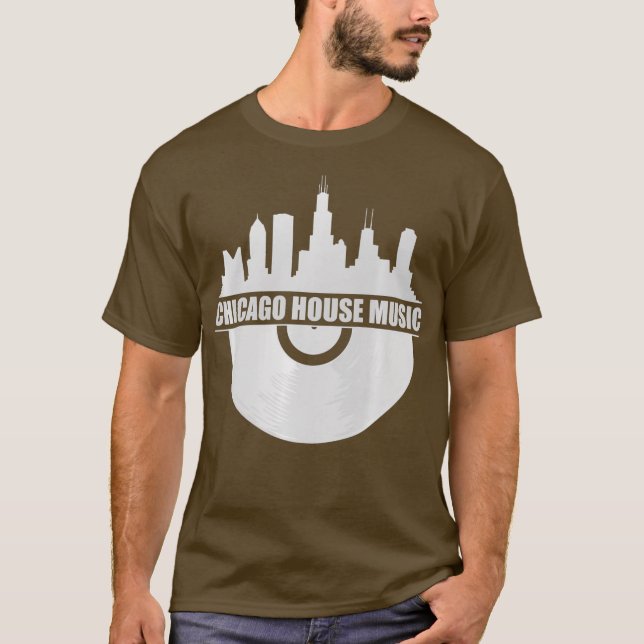 Camiseta Chicago House Music Chicago Skyline EDM DJ House (Frente)