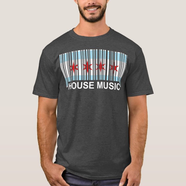 Camiseta Chicago House Music - Código de barras EDM DJ Illi (Frente)
