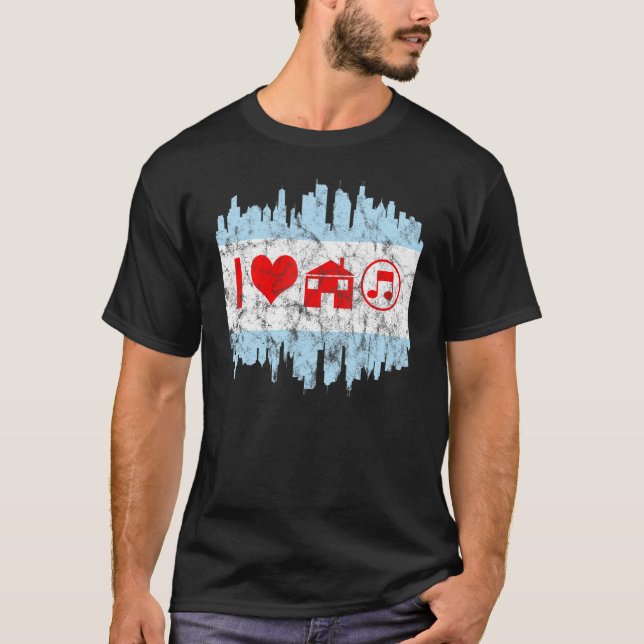 Camiseta Chicago House Music Dj Flag (Frente)