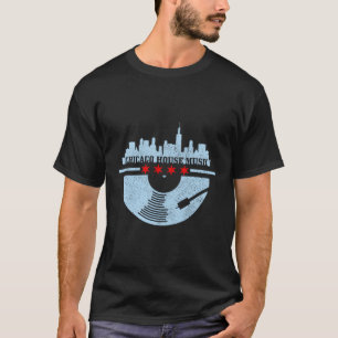 Camiseta Chicago House Music Vintage Vinyl Dj Raver Flag Sk