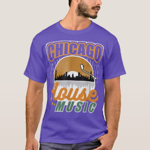 Camiseta Chicago House Music Vinyl Dj Raver Flag Skyline Ap
