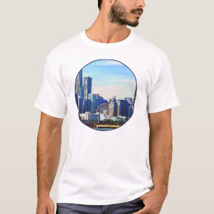 Camiseta Chicago IL - Paisagem de Chicago e Navy Pier