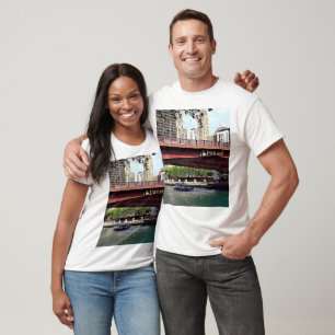 Camiseta Chicago IL - Táxi da Água em Columbus Dr Bridge
