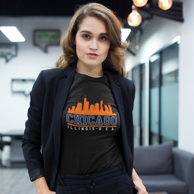 Camiseta Chicago Illinois Beatiful Skyline (Criador carregado)