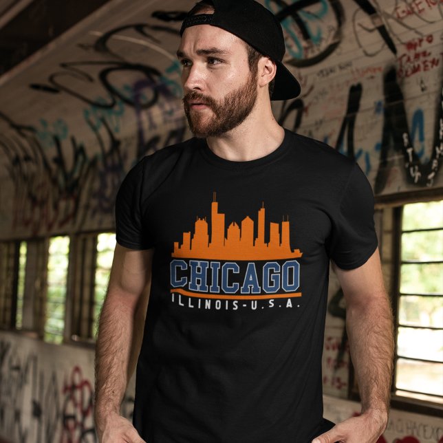 Camiseta Chicago Illinois Beatiful Skyline (Criador carregado)