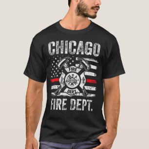 Camiseta Chicago Illinois Fire Department Thin Red Line Fir