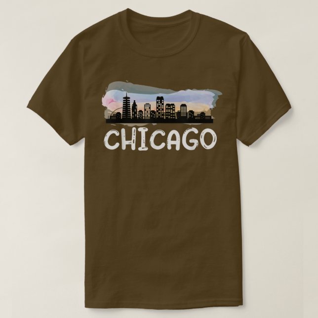 Camiseta Chicago Illinois Home State Chicago Cidade Centro  (Frente do Design)