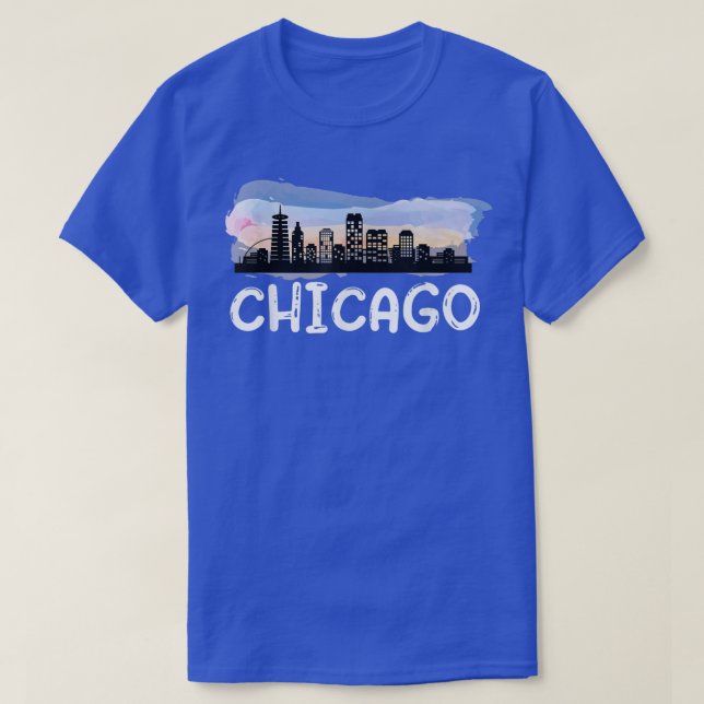 Camiseta Chicago Illinois Home State Chicago Cidade Centro  (Frente do Design)