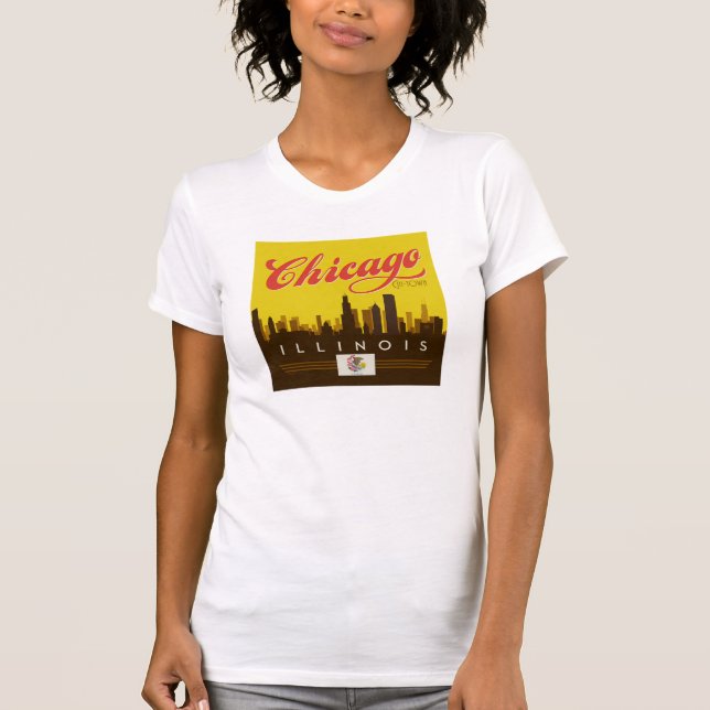 Camiseta Chicago Illinois Skyline (Frente)