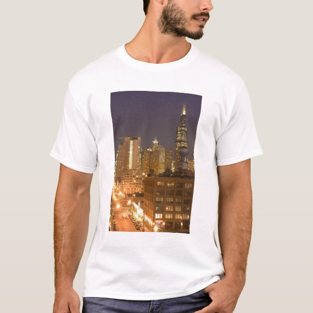 Camiseta Chicago, Illinois, Skyline de West Loop em (Frente)