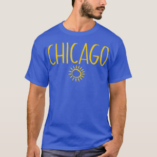 Camiseta Chicago Illinois Sun Drawing Texto manuscrito Ambe
