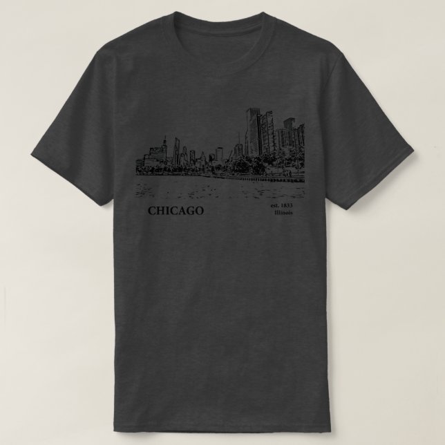 Camiseta Chicago Illinois TShirt 10 (Frente do Design)