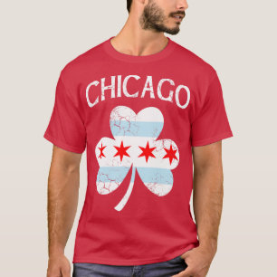 Camiseta Chicago Irish Flag Shamrock Dia de São Patrício