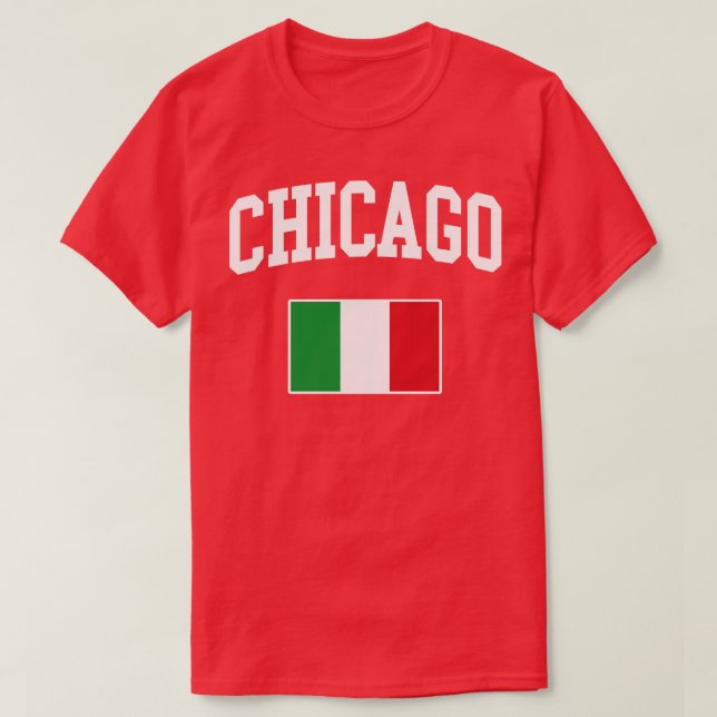 Camiseta Chicago Itália Italiano Itália Bandeira Itália (Frente do Design)