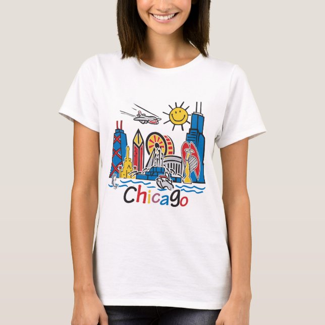 Camiseta Chicago Kids Skyline (Frente)