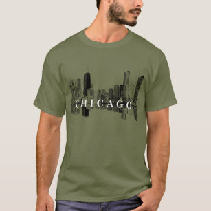 Camiseta Chicago, Linha do horizonte Illinois em preto