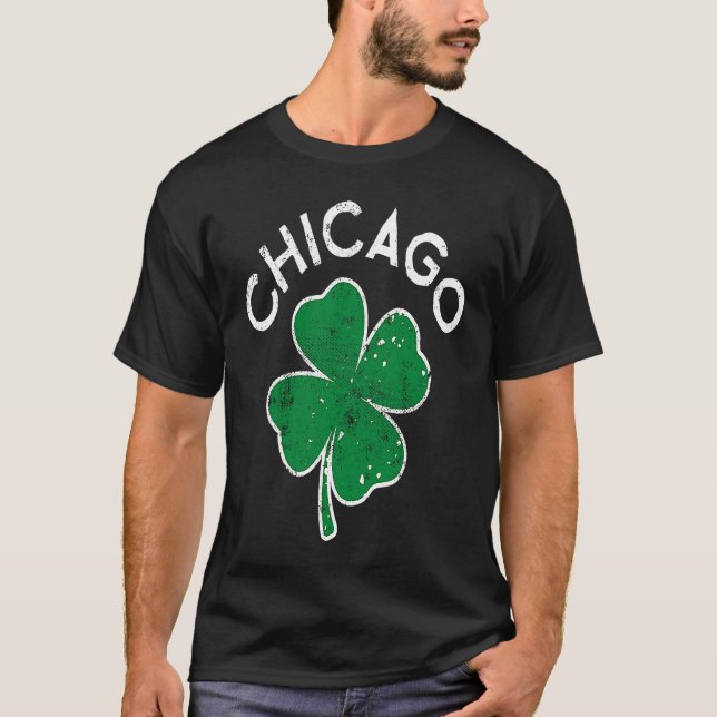 Camiseta Chicago Lucky C St Patrick's Day Distress (Frente)