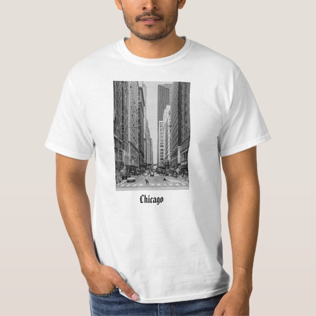 Camiseta Chicago Madison Street Grayscale T-Shirt (Frente)