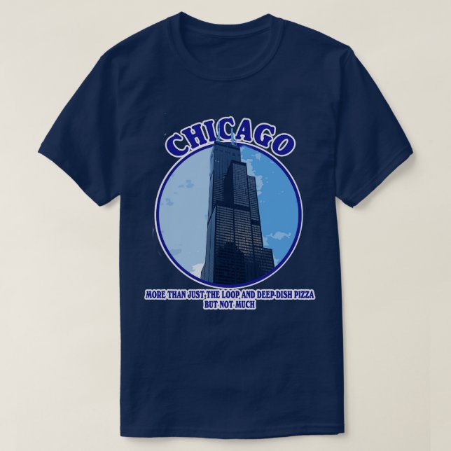 Camiseta Chicago Mais que Loop e Deep Dish Pizza (Frente do Design)