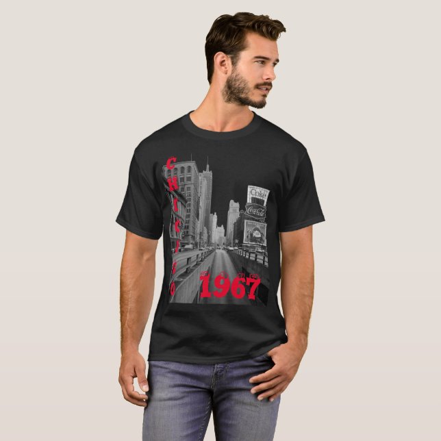 Camiseta Chicago Michigan Avenue 1967 Street Scene (Frente Completa)