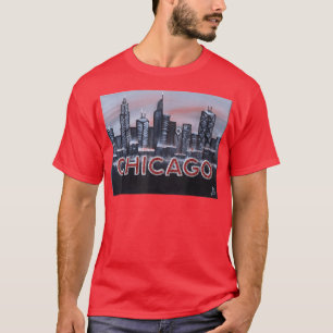 Camiseta Chicago Night Levanta letras em Red Dusk O Wi