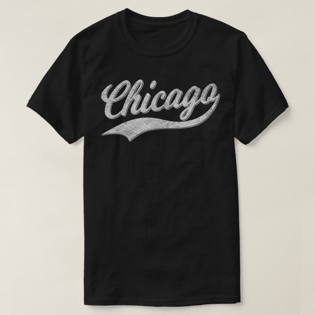 CAMISETA CHICAGO RETRO CLASSIC ESPORTES SCRIPT TEXTO CURSIV (Frente do Design)