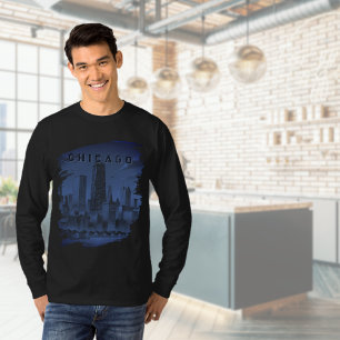 Camiseta Chicago Skyline Black T-Shirt