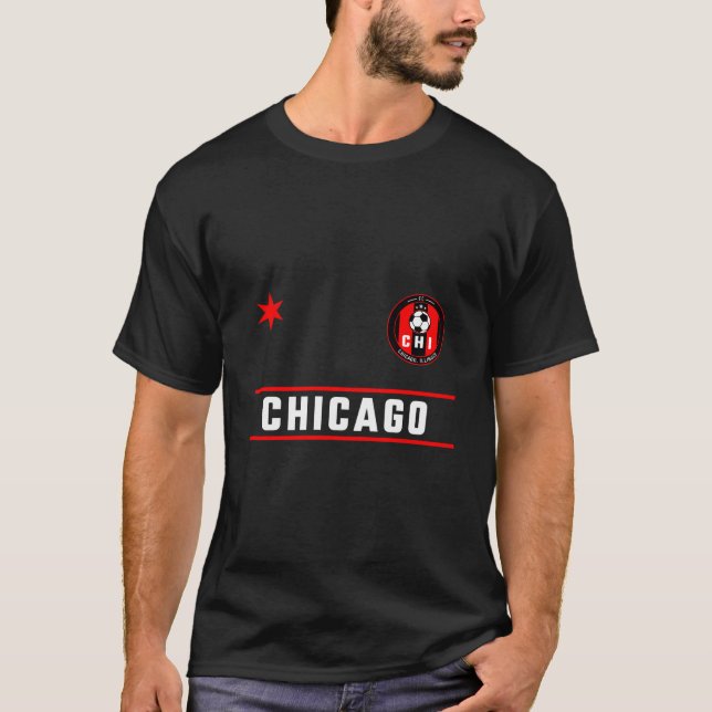 Camiseta Chicago Soccer Jersey - Mini Crachá - Fire Red Dee (Frente)