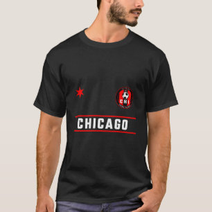 Camiseta Chicago Soccer Jersey Mini Crachá Fire Red Deep Bl
