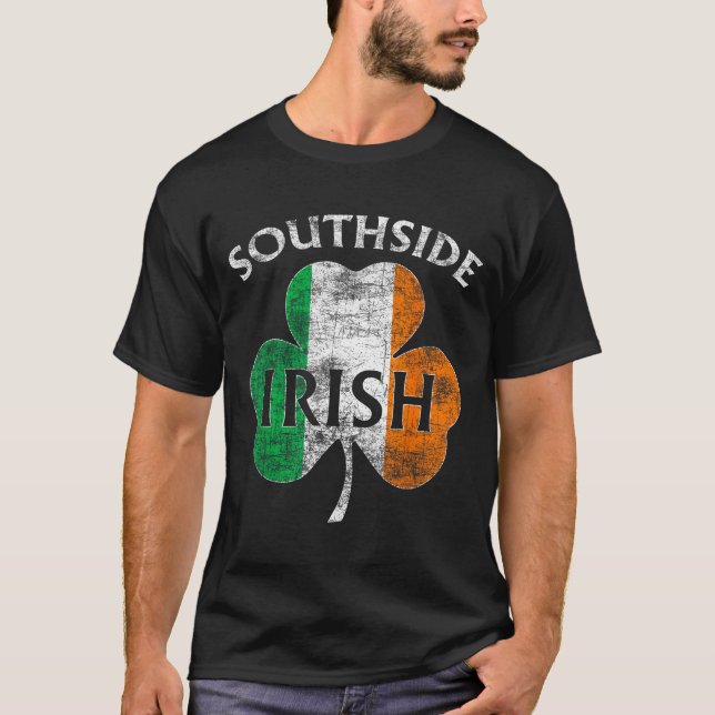 Camiseta Chicago Southside Irish Flag St. Patrick's Day  (Frente)