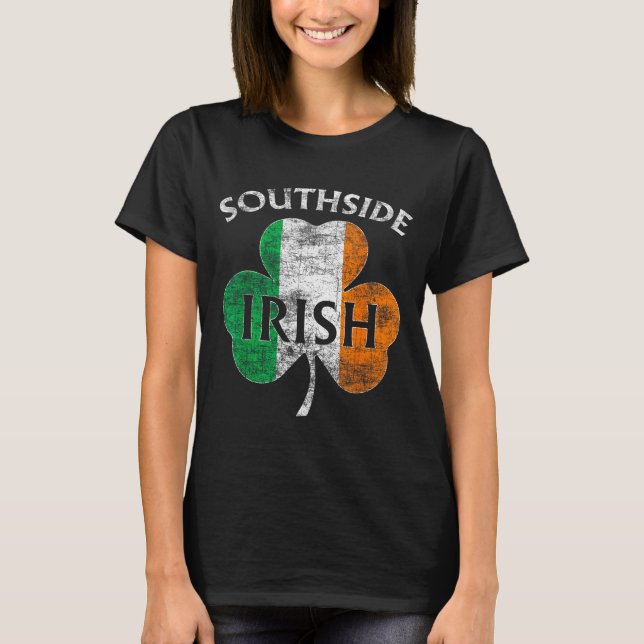 Camiseta Chicago Southside Irish Flag St. Patrick's Day  (Frente)