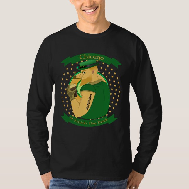 Camiseta Chicago St Patrick s day Parade Leprechaun Irish (Frente)